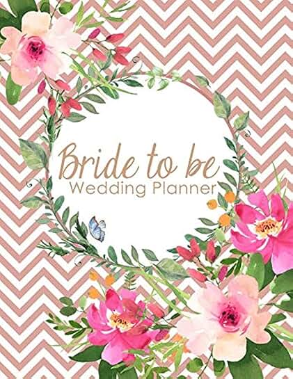 Bride to Be Wedding Planner with Coral Chevron and Flowers
