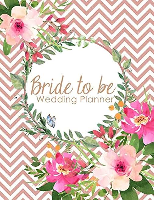 Bride to Be Wedding Planner with Coral Chevron and Flowers