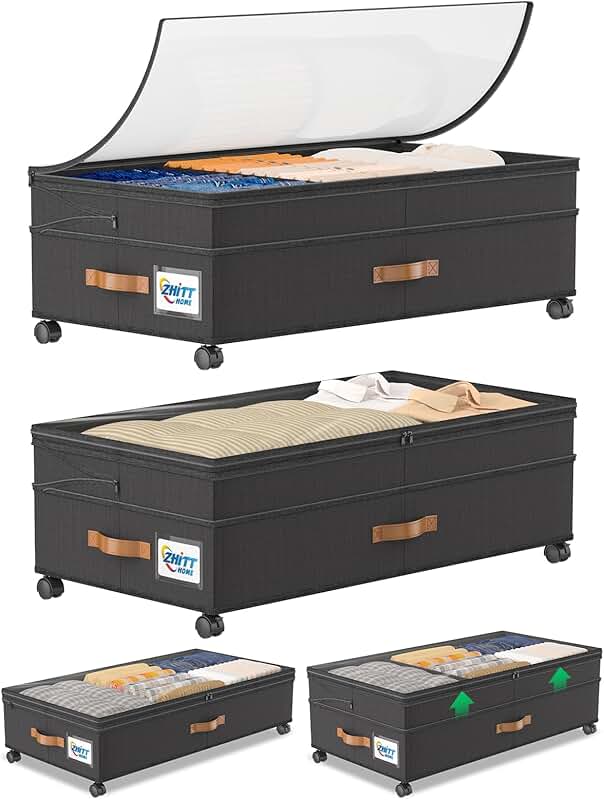 2-Pack Under Bed Storage Bins with Wheels