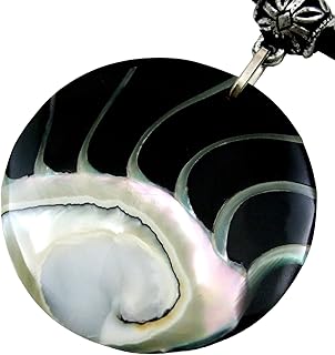 Natural Nautilus Shell Necklace with Adjustable Beads Cord