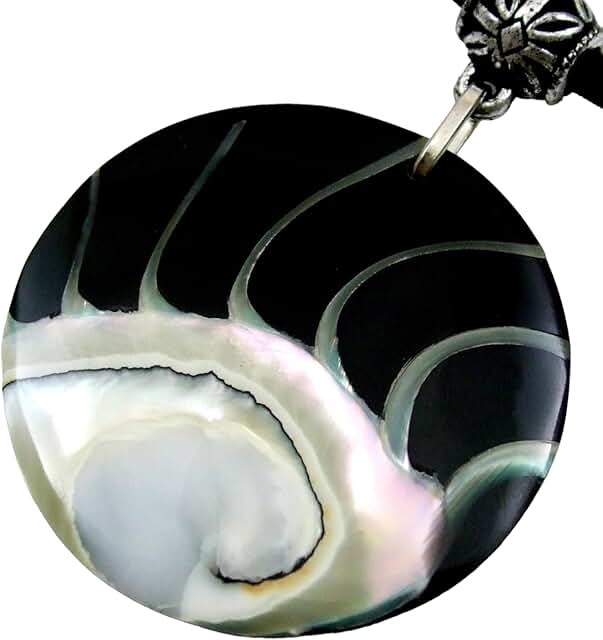 Natural Nautilus Shell Necklace with Adjustable Beads Cord