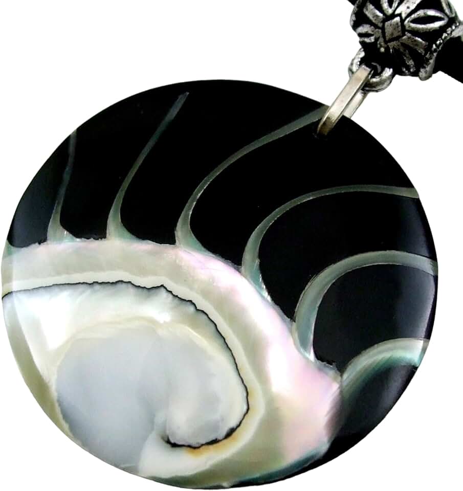 Natural Nautilus Shell Necklace with Adjustable Beads Cord
