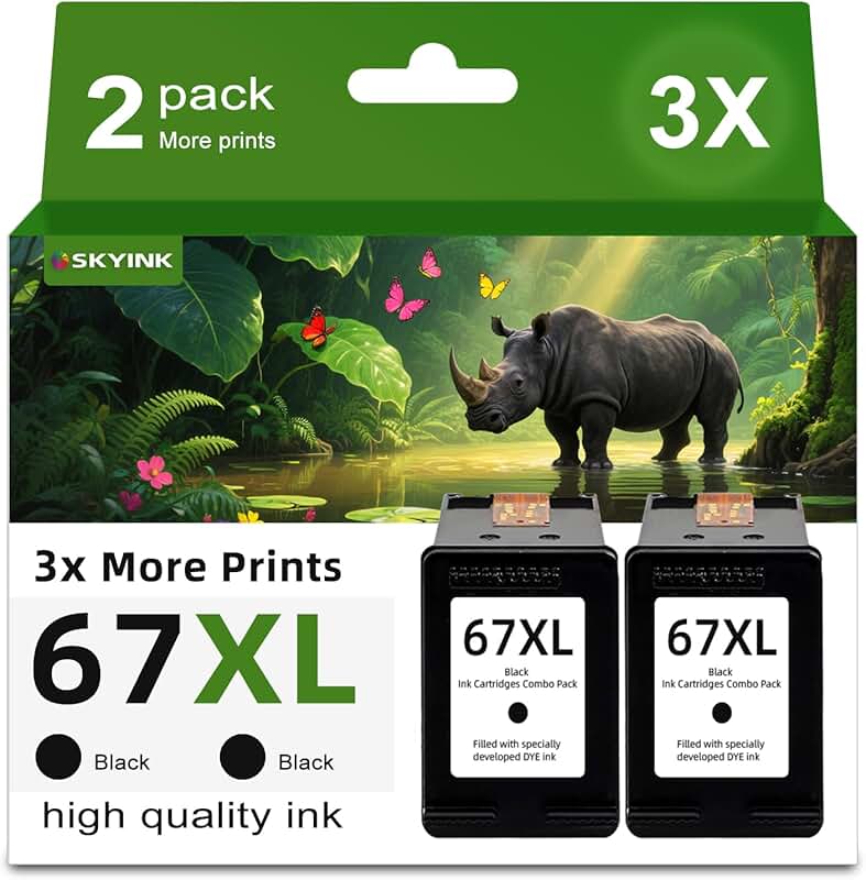 Black 67XL Ink Cartridges, 2 Pack