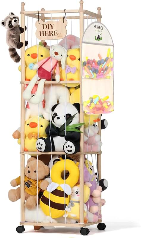 Wooden Stuffed Animal and Toy Storage Organizer