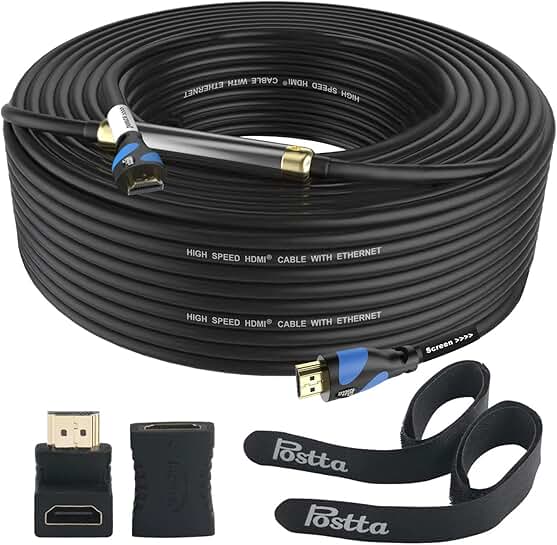 75-Foot HDMI Cable with Signal Booster and Accessories
