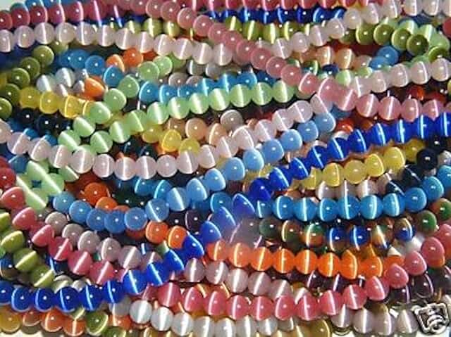 10 Strands of 8mm Beads Including Cats Eye and More