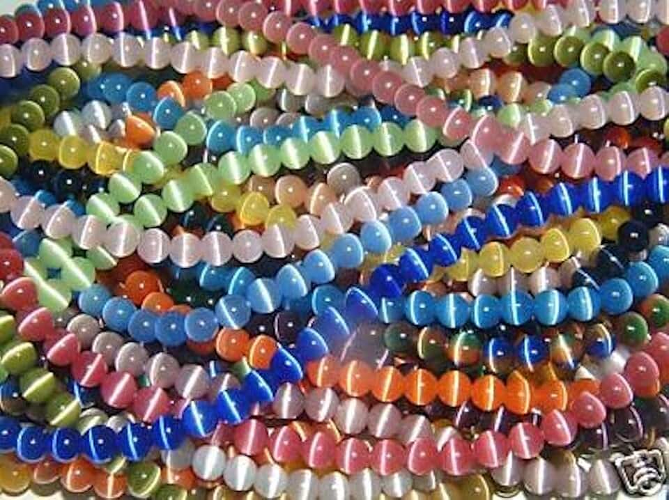 10 Strands of 8mm Beads Including Cats Eye and More