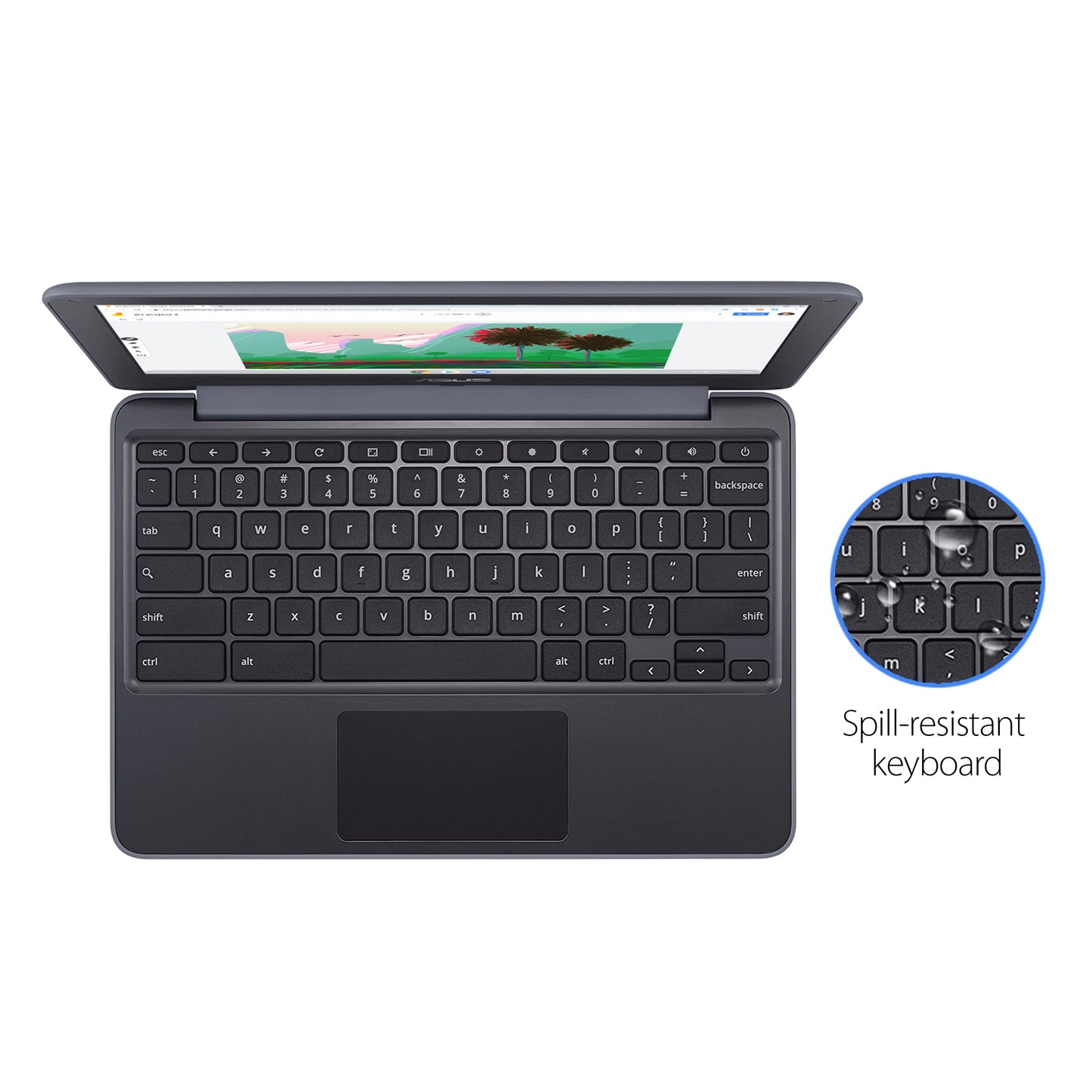 Chromebook C203XA Rugged & Spill Resistant Laptop, 11.6" HD, 180 Degree, MediaTek Quad-Core Processor, 4GB RAM, 32GB eMMC, MIL-STD 810G Durability, Dark Grey, Education, Chrome OS, C203XA-YS02-GR