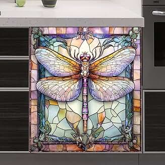 Colorful 3D Metal Dragonfly Dishwasher Magnet Decor