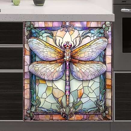 Colorful 3D Metal Dragonfly Dishwasher Magnet Decor