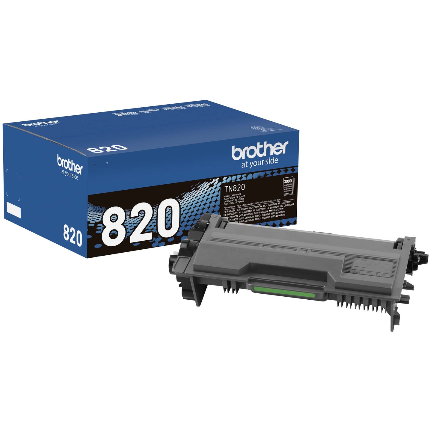 Genuine Toner Cartridge, TN820, Replacement Black Toner, Page Yield Up To 3,000 Pages, Dash Replenishment Cartridge