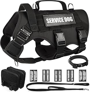 Tactical Dog Harness with Leash, Collar, Patches