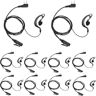 G-Shaped Earpiece Surveillance Kit with PTT Mic (10 Pack)