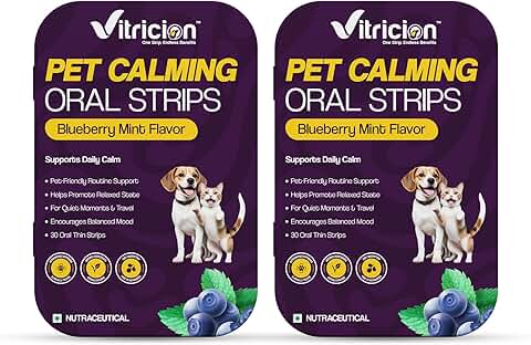 Pet calming oral strips for dogs and cats, 60 count