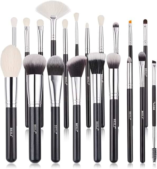 20-Piece Synthetic Makeup Brush Set for Face and Eyes