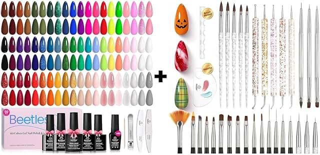 60-Color Gel Nail Polish Set with Art Tools