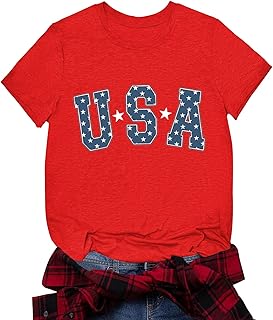 Patriotic July 4th Women's American Flag Heart T-Shirt