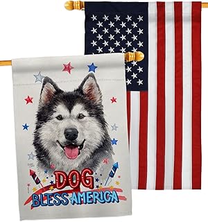 Patriotic Siberian Husky House Flag Pack
