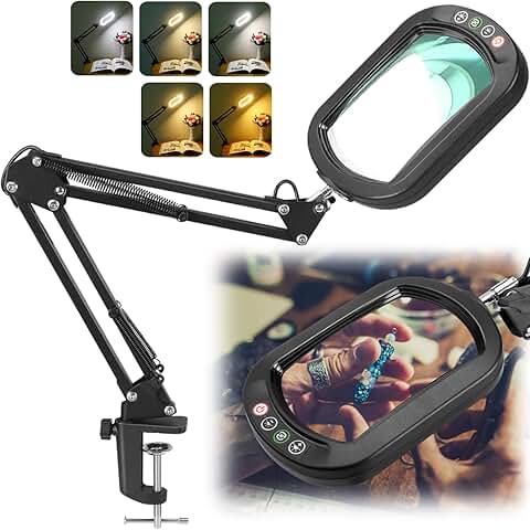 Rectangle Magnifying Glass with Light and Stand