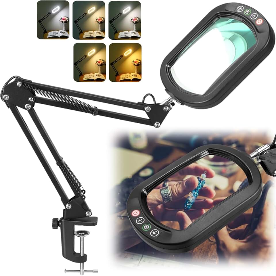 Rectangle Magnifying Glass with Light and Stand