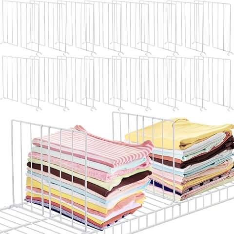 12 Pack Wire Shelf Dividers for Closet and Storage