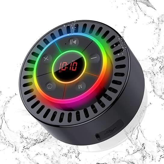 Waterproof Bluetooth Shower Speaker with LED Light