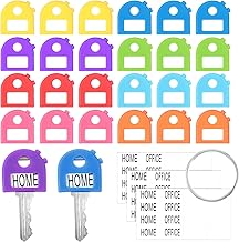 Set of 24 Colored Silicone Key Tags with Blank Labels