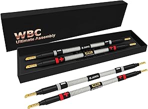 Premium 8 Inch 8 AWG OFC Speaker Jumper Cables (4 Pack)