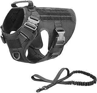 Tactical Dog Harness with Handle and Molle for Large Dogs
