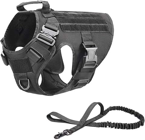 Tactical Dog Harness with Handle and Molle for Large Dogs