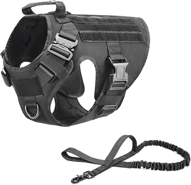 Tactical Dog Harness with Handle and Molle for Large Dogs