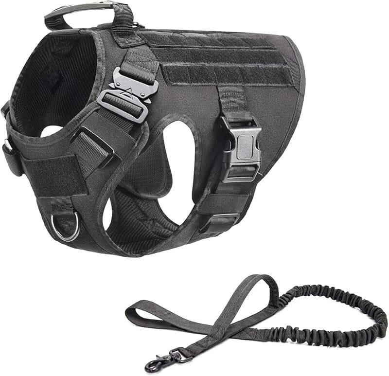 Tactical Dog Harness with Handle and Molle for Large Dogs