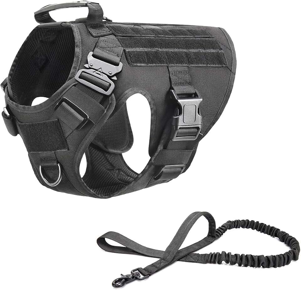 Tactical Dog Harness with Handle and Molle for Large Dogs