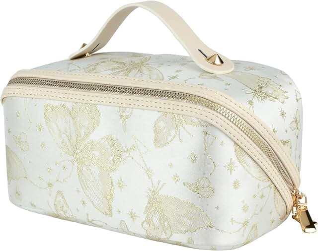 Large Butterfly Pattern Cosmetic and Travel Makeup Bag