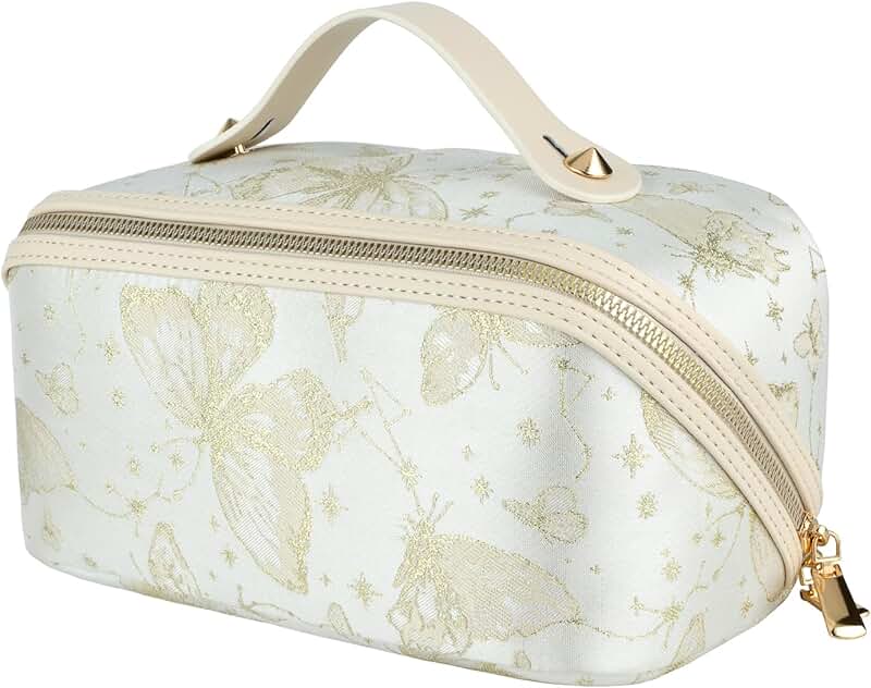 Large Butterfly Pattern Cosmetic and Travel Makeup Bag