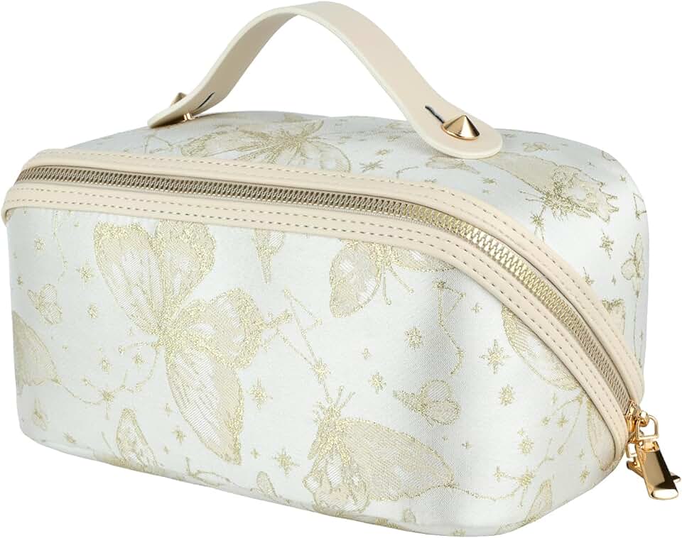 Large Butterfly Pattern Cosmetic and Travel Makeup Bag