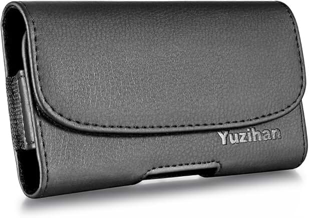 Leather belt holster for iPhone with slim case