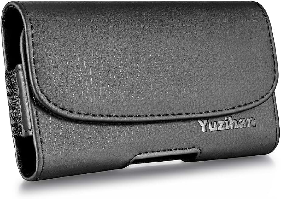 Leather belt holster for iPhone with slim case
