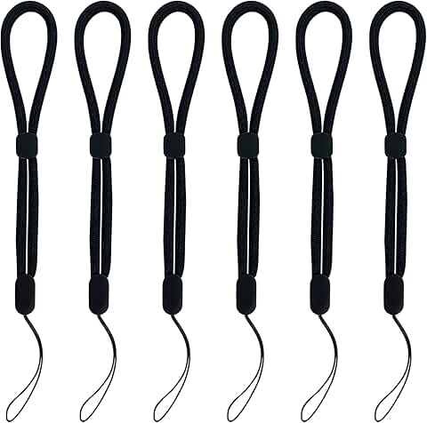 6-Pack Adjustable Nylon Wrist Straps for Phones and Devices