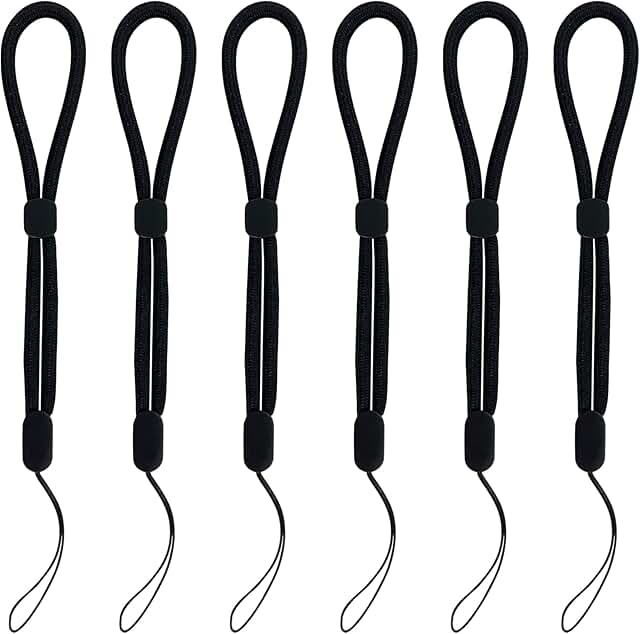 6-Pack Adjustable Nylon Wrist Straps for Phones and Devices