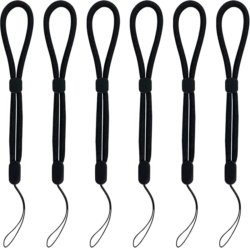 6-Pack Adjustable Nylon Wrist Straps for Phones and Devices