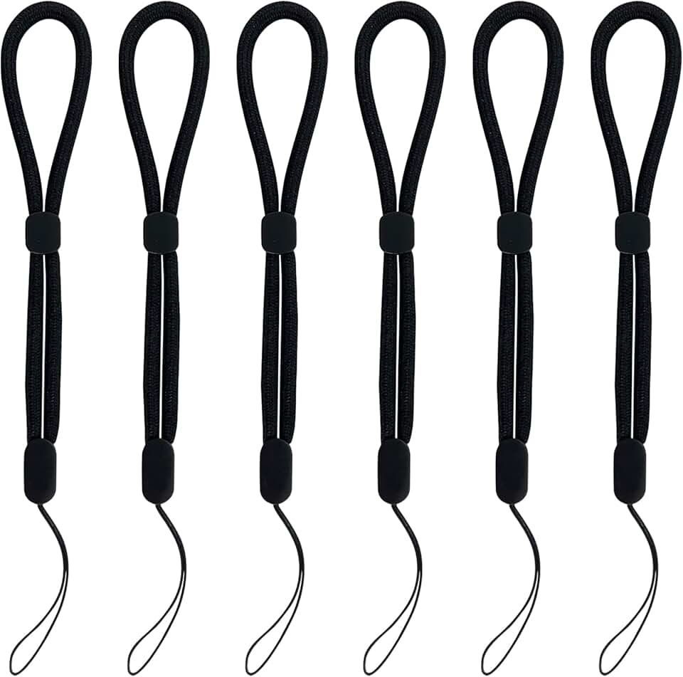 6-Pack Adjustable Nylon Wrist Straps for Phones and Devices