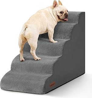 Dog stairs for high beds, 5-step pet ramp