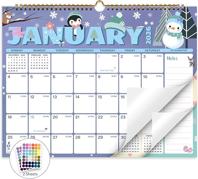 2026-2027 Wall Calendar with Julian Dates