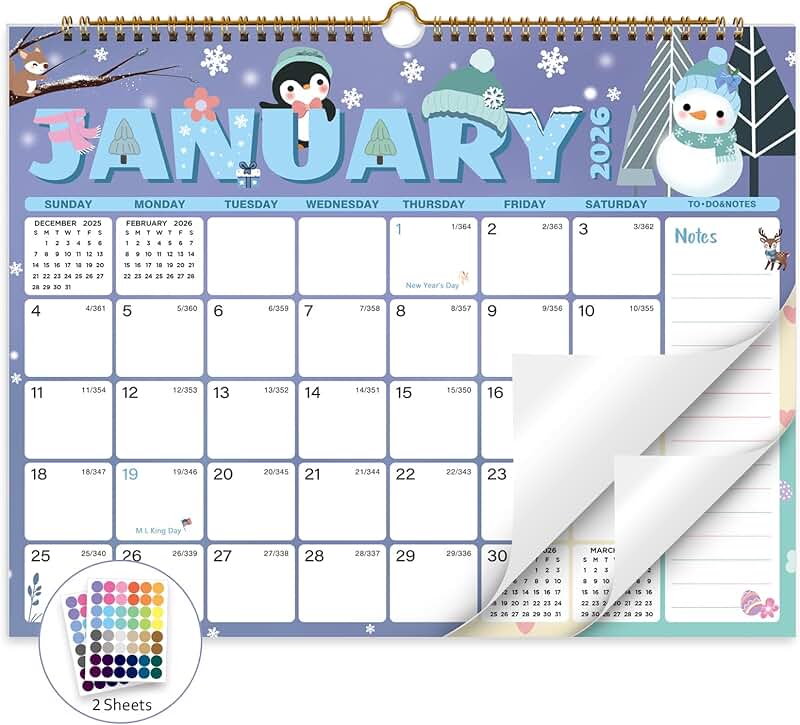 2026-2027 Wall Calendar with Julian Dates