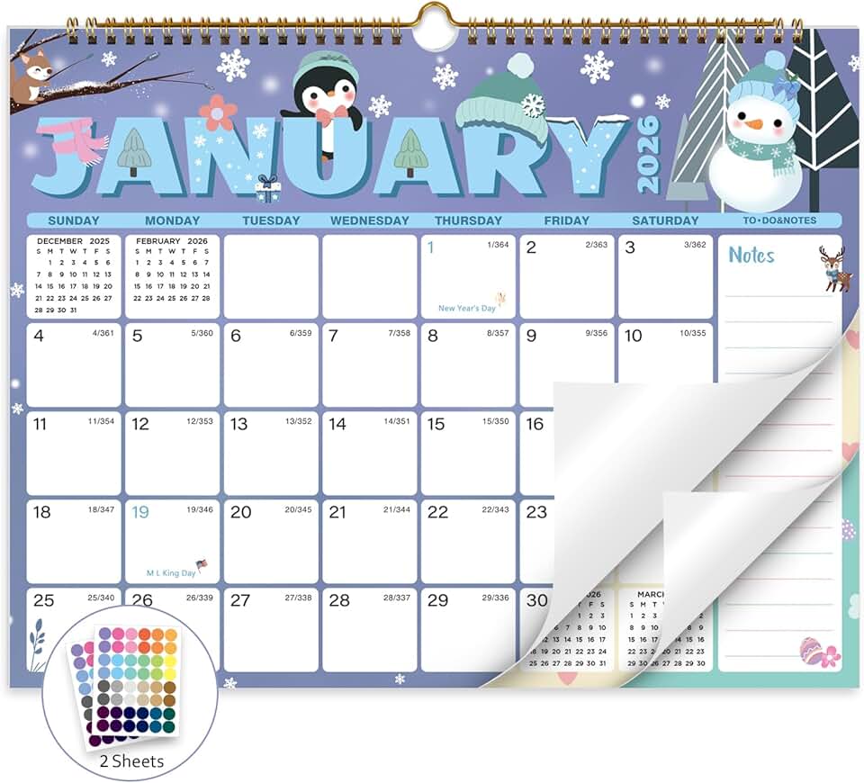 2026-2027 Wall Calendar with Julian Dates