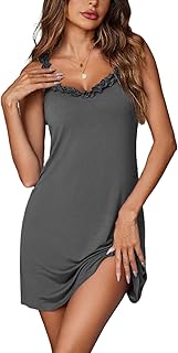 Women's Sleeveless U-Neck Nightgown, Soft Sleepwear S-XXL