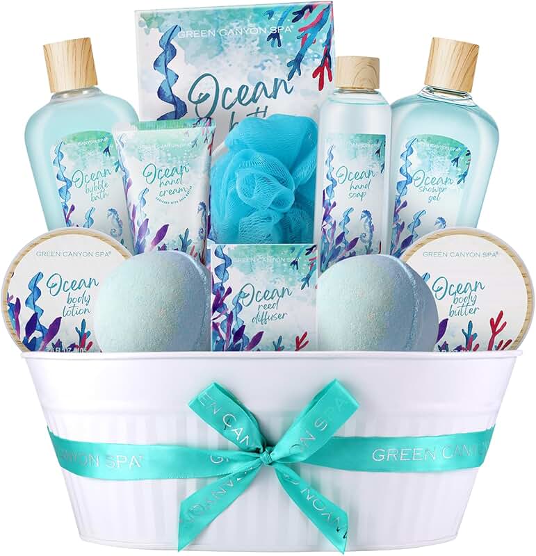 Bath and Body Gift Set for Women, 12-Piece Spa Basket