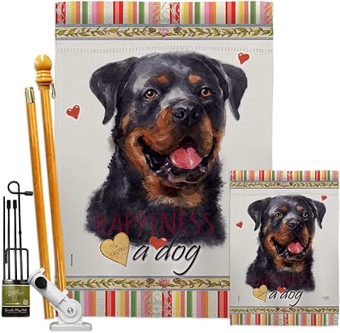 Rottweiler Garden Flag Kit with Dog Design