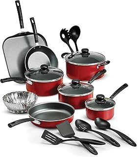 18-Piece Non-Stick Cookware Set with Pots, Pans, and Utensils